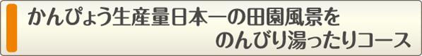かんぴょう生産量日本一の田園風景をのんびり湯ったりコース