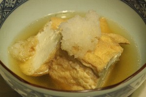 「厚揚げ」を使った「だし豆腐」