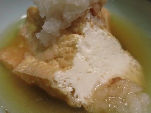 「厚揚げ」を使った「だし豆腐」